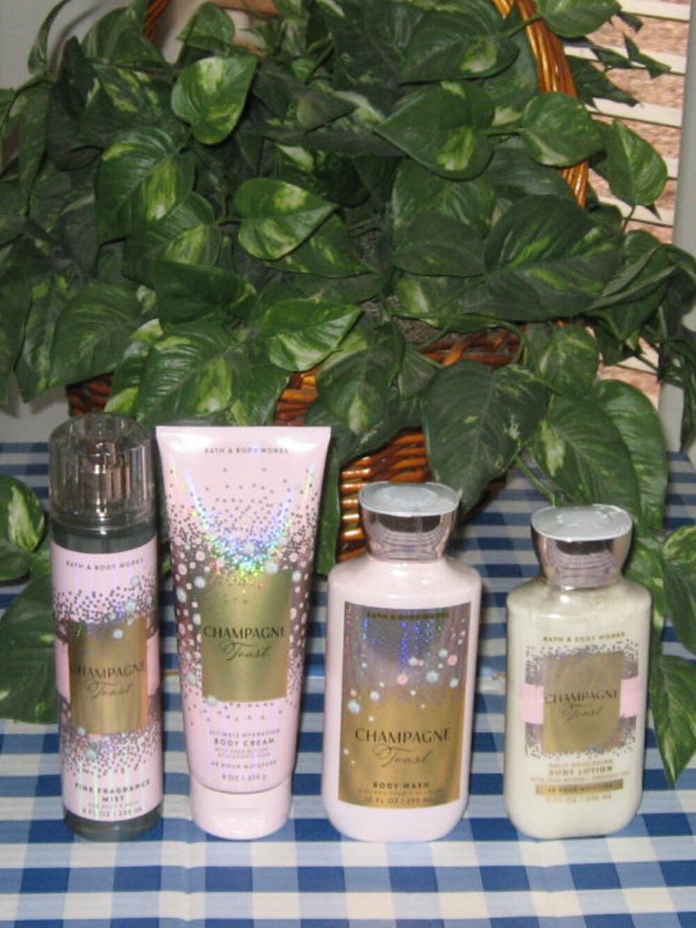 BBW Champagne Toast Body Wash Fragrance Mist Body Cream & Lotion Lot of 4 NEW